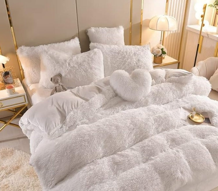 Luxury Plush Duvet Cover with Zipper Closure and Corner Straps-Orizon Depot