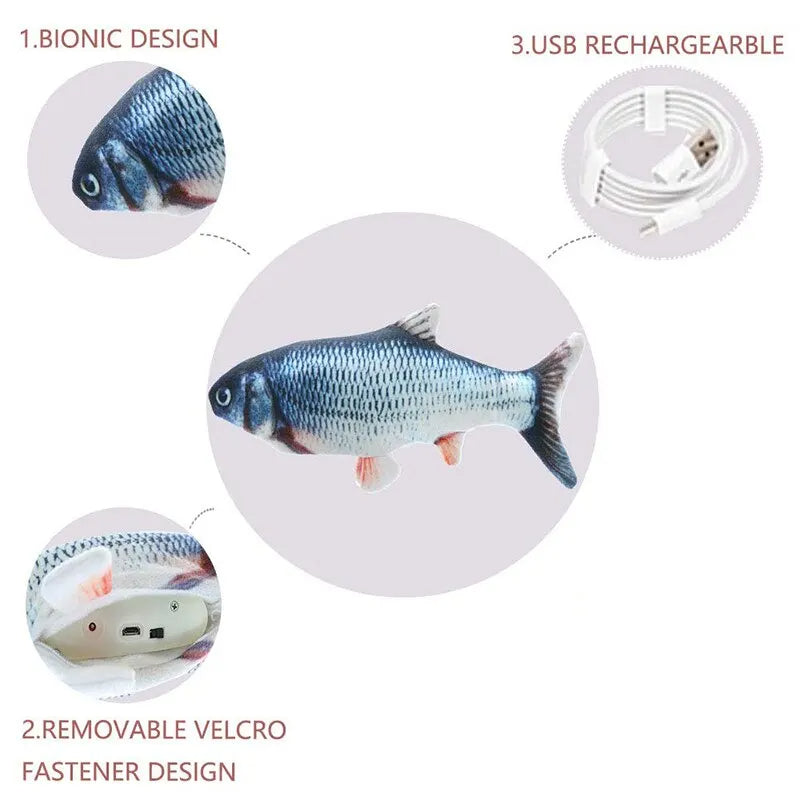 Interactive USB Charging Cat Toy - Fun Fish Design