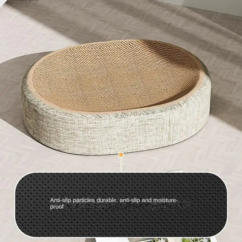 Oval Sisal 2-in-1 Cat Scratcher and Bed for Cats