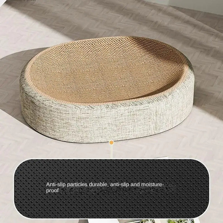 Oval Sisal 2-in-1 Cat Scratcher and Bed for Cats