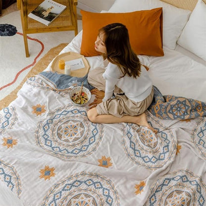 Cozy Bohemian Blanket for Restful Sleep and Comfort - Outdoor Decor
