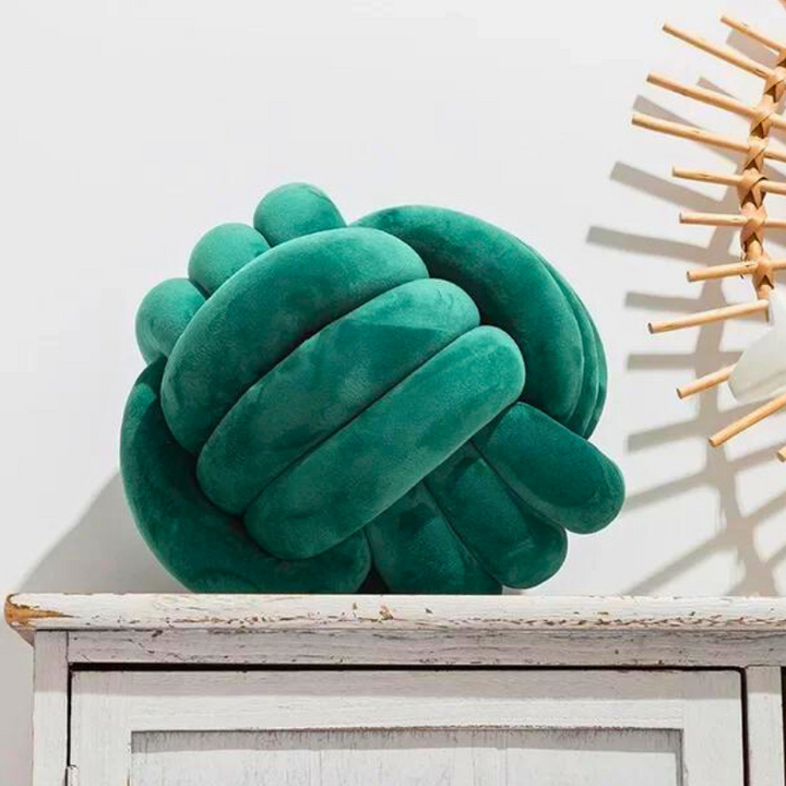 Scandinavian Velvet Knot Cushion for Stylish Home Decor-Orizon Depot