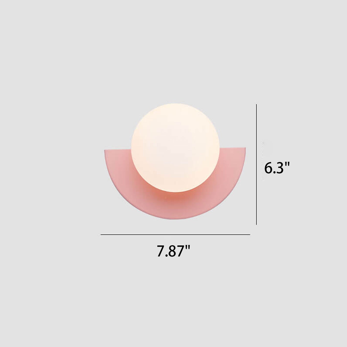 Modern Minimalist Colorful Glass Sphere Semicircle 1-Light Wall Sconce Lamp