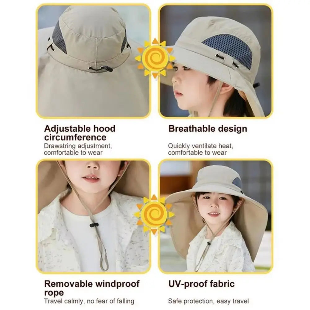 Adjustable Solar Fan Hat for Kids