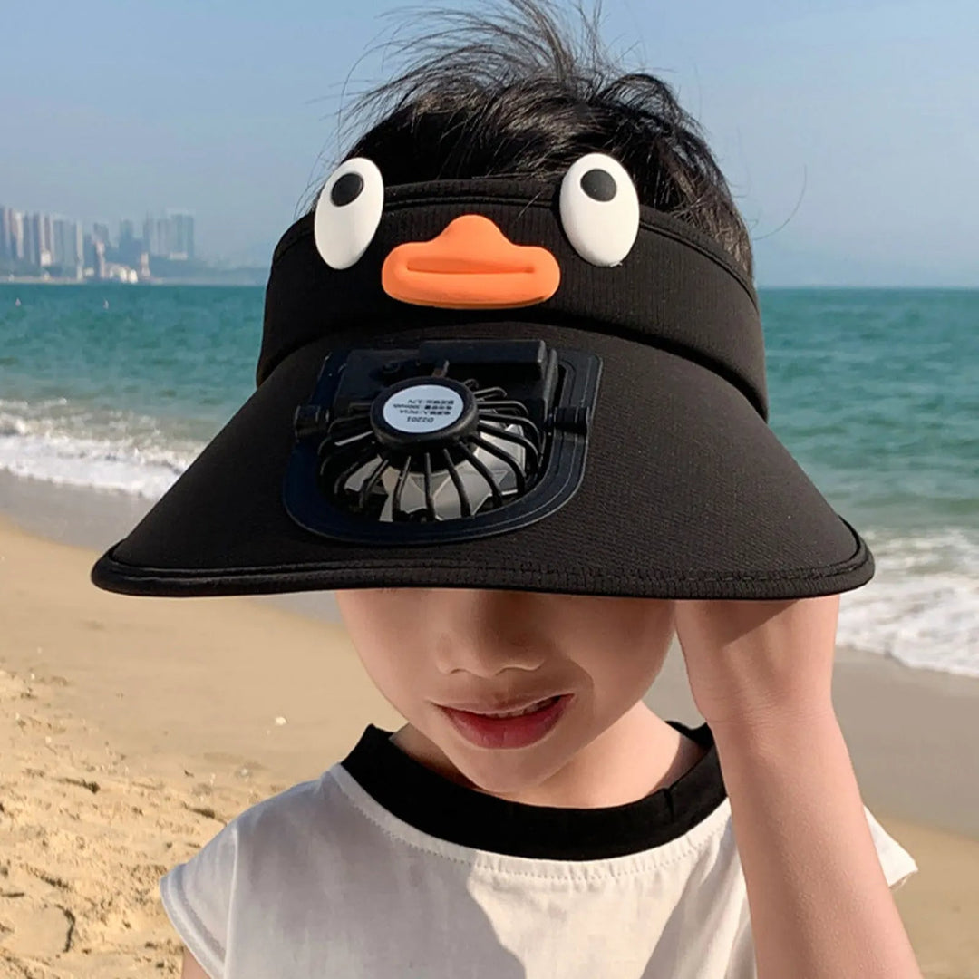 Kids Sun Visor Hat with Built-in Cooling Fan