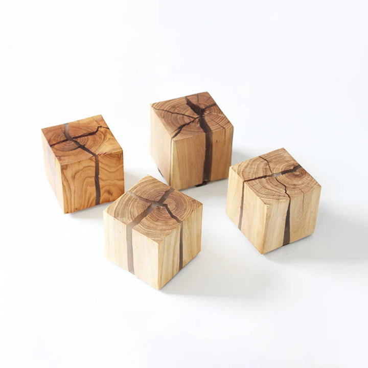Hand-Carved Solid Wood Wall Light with Resin Design