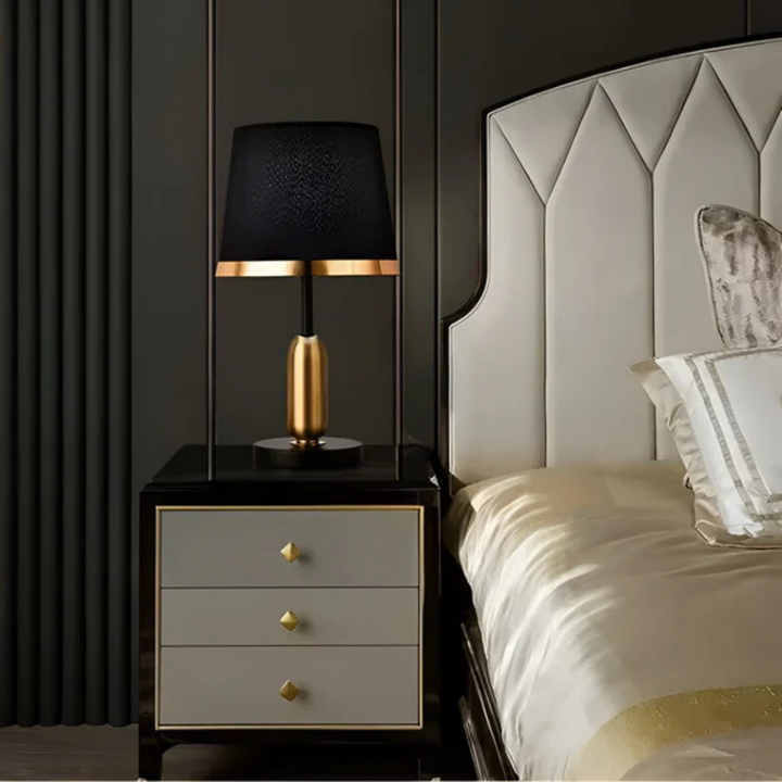 Vintage Black and Gold Table Lamp | Modern Retro Accent Lighting