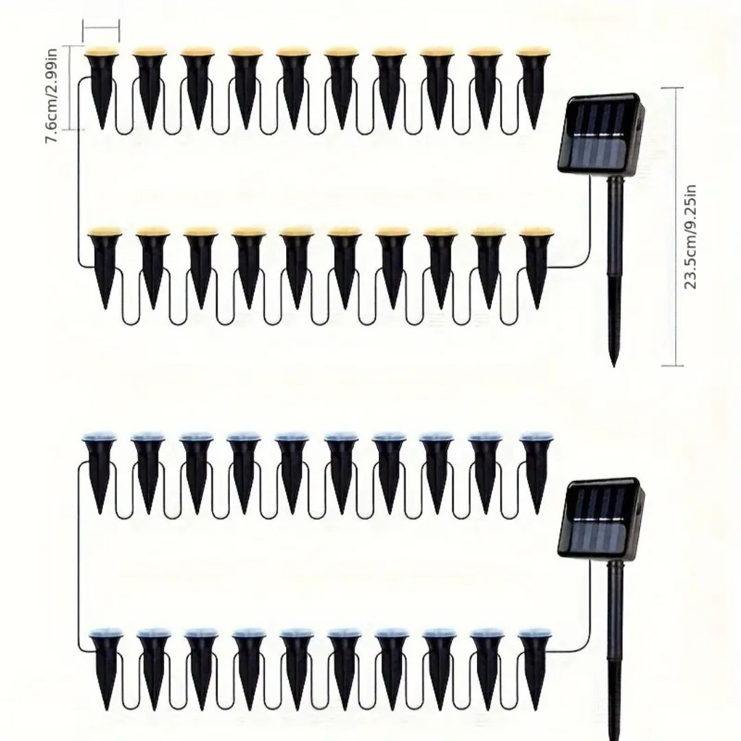 15-Pack Solar Garden Path Lights for Outdoor Illumination-Orizon Depot