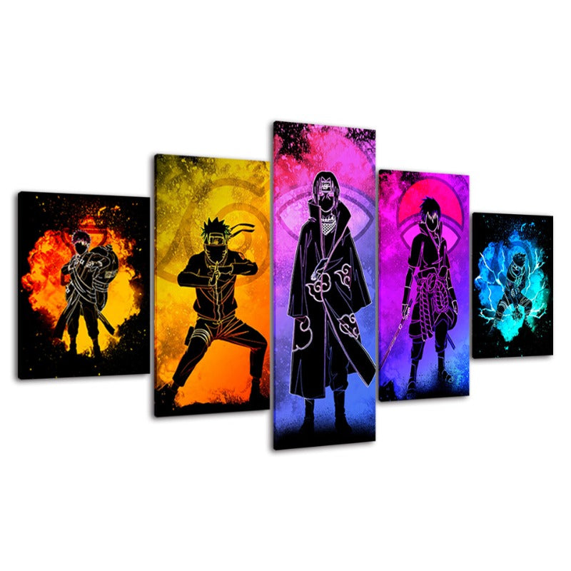 5 Piece Naruto Anime Canvas Wall Art Set for Home Decor-Orizon Depot