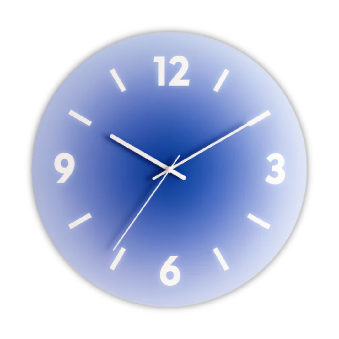 Gradient Design Glass Wall Clock | Contemporary Sunset Style