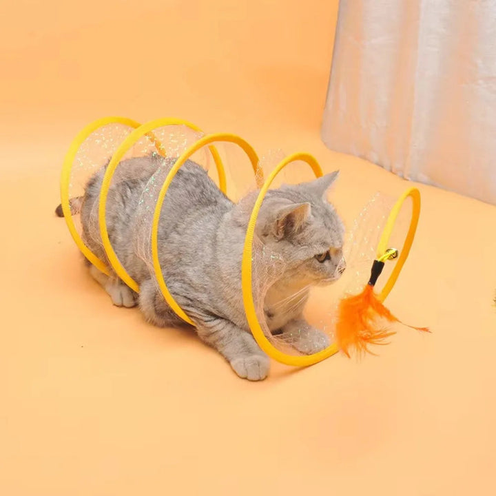 Interactive Collapsible S-Type Cat Tunnel for Fun Playtime