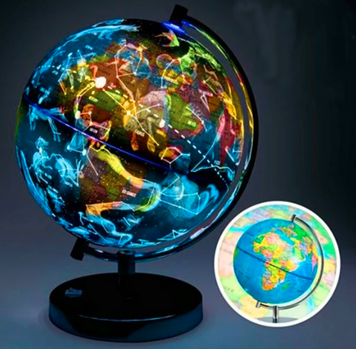 LED Constellation Map & Night Light World Globe for Home Decor-Orizon Depot