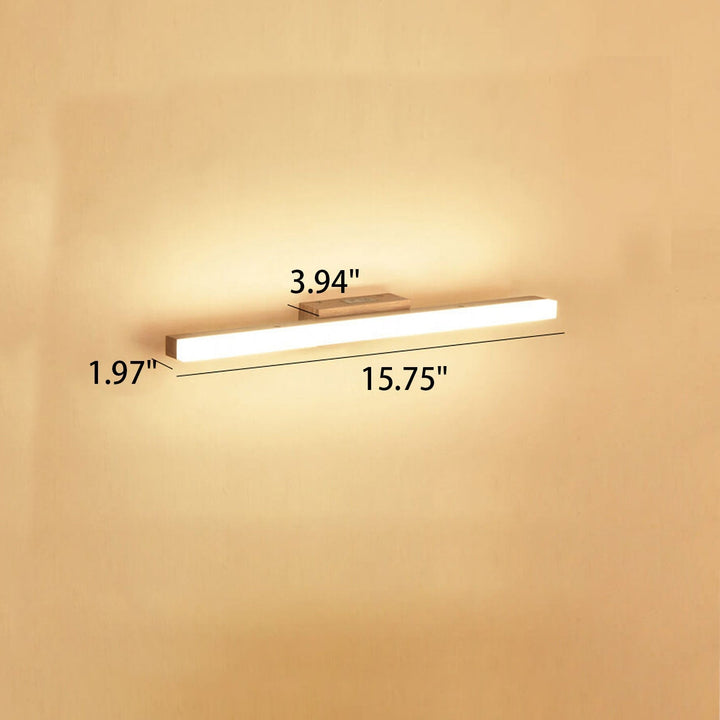 Nordic Minimalist Wooden Linear LED Vanity Wall Sconce Lamp-Orizon Depot