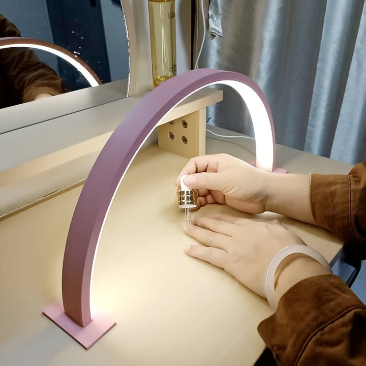 Adjustable USB Metal Desk Lamp with Crescent Moon Design