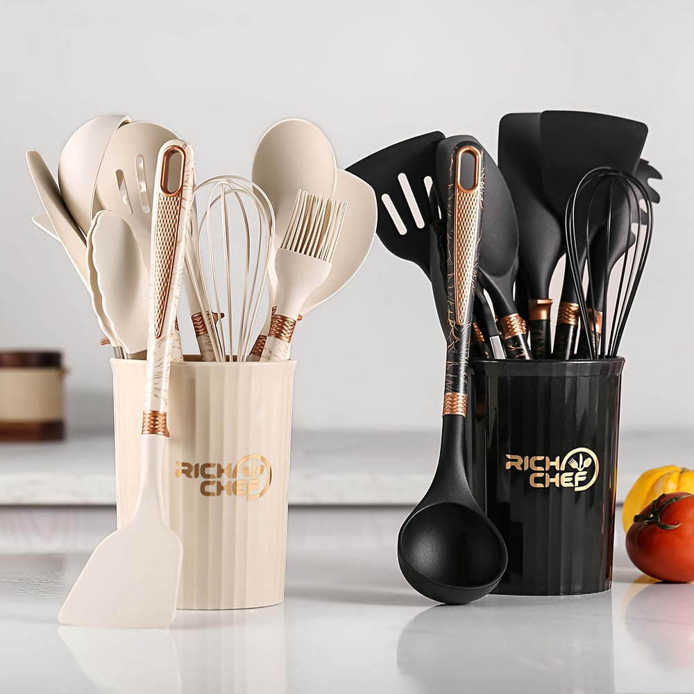 Elegant Silicone Kitchen Utensil Set for Joyful Cooking-Orizon Depot