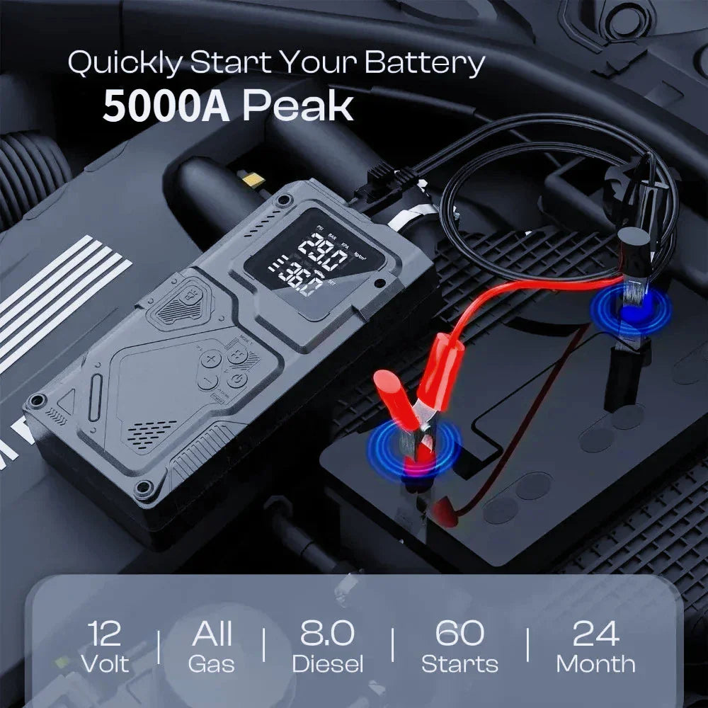 6-in-1 Car Battery Booster with Air Pump and LED Light-Orizon Depot