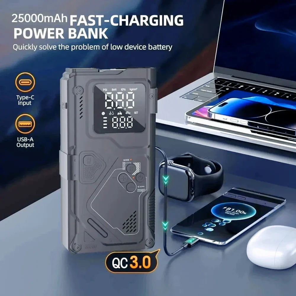 6-in-1 Car Battery Booster with Air Pump and LED Light-Orizon Depot