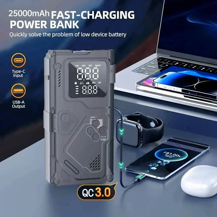 6-in-1 Car Battery Booster with Air Pump and LED Light-Orizon Depot
