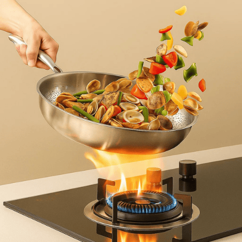 Stainless Steel Non-Coated Searing Pan with Even Heat Distribution