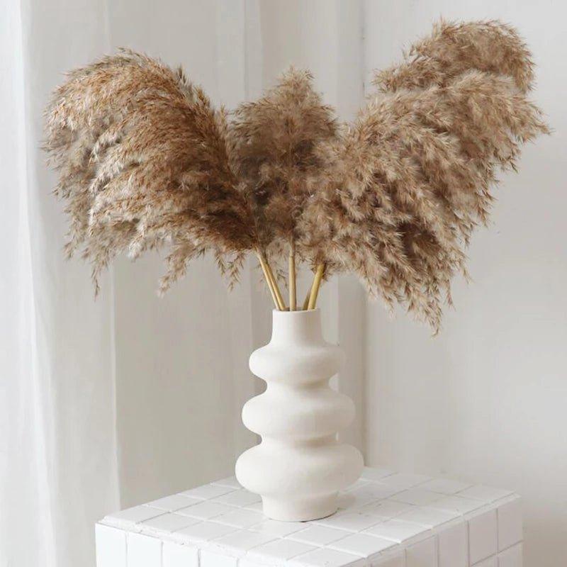 Natural 60 cm Brown-Beige Dried Pampas Grass Bouquet for Boho Decor-Orizon Depot