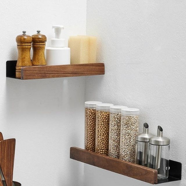 Solid Wood Bathroom Organizer Shelves - No Drilling Required-Orizon Depot