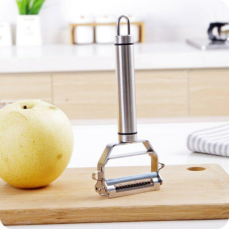 Stainless Steel Vegetable Peeler with Dual Blades for Easy Cutting