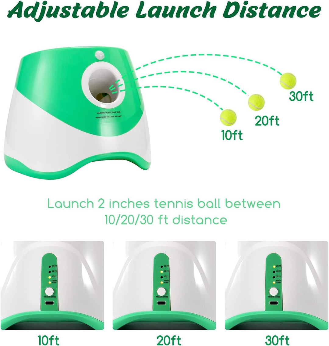 Automatic Dog Ball Launcher with Adjustable Distance Settings