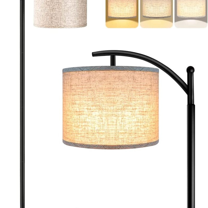 Industrial Floor Lamp with 3 Color Temperatures and White Lampshade-Orizon Depot