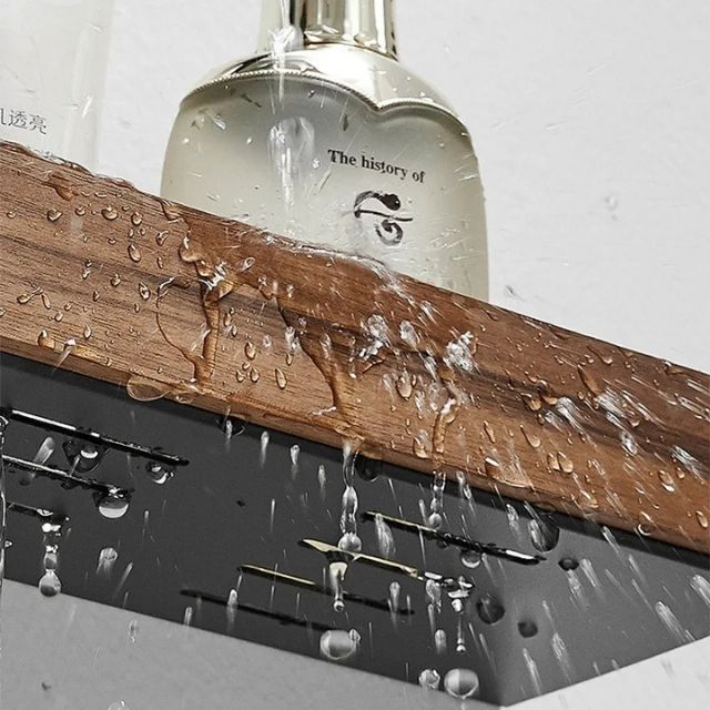 Solid Wood Bathroom Organizer Shelves - No Drilling Required-Orizon Depot