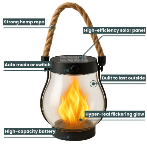 Fire Seed Solar Light — Enchanting Flame Mood for Heartwarming Nights-Orizon Depot
