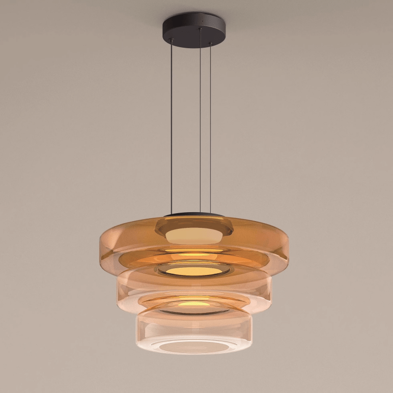 Modern Layered LED Glass Pendant Light for Stylish Home Decor