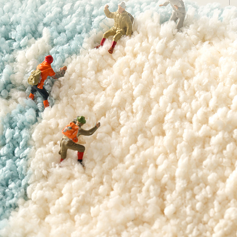 Plush White Floor Bathroom Mat, 50x80cm, Non-Slip Water-Absorbent Rug-Orizon Depot