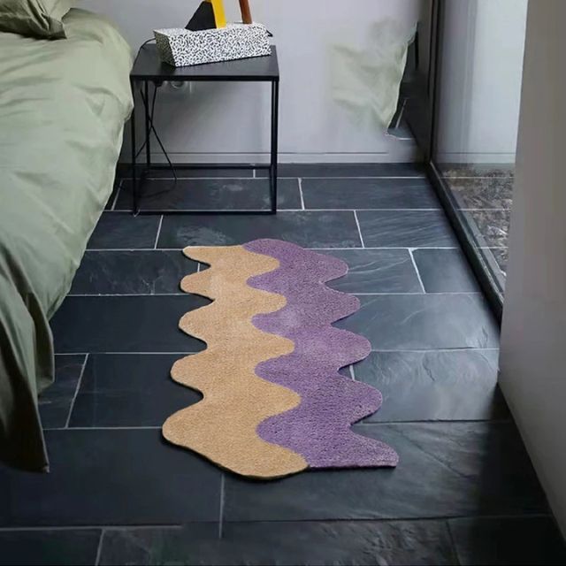 Abstract Color Block Cotton-Polyester Rug for Modern Home Decor-Orizon Depot
