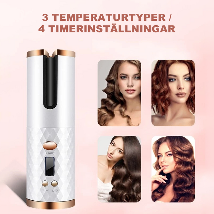 Cordless Automatic Rotating Curling Iron for Effortless Curls-Orizon Depot