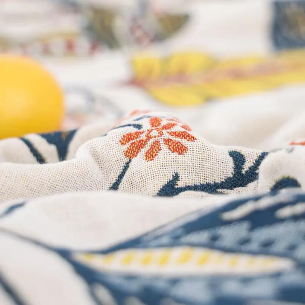 Artistic Floral Pattern Boho Throw Blanket for Home Decor