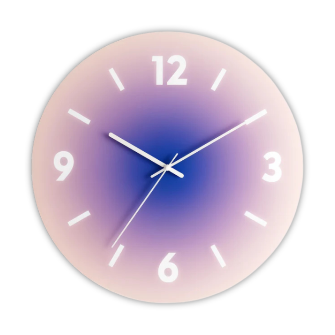Gradient Design Glass Wall Clock | Contemporary Sunset Style