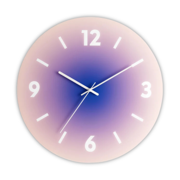Gradient Design Glass Wall Clock | Contemporary Sunset Style