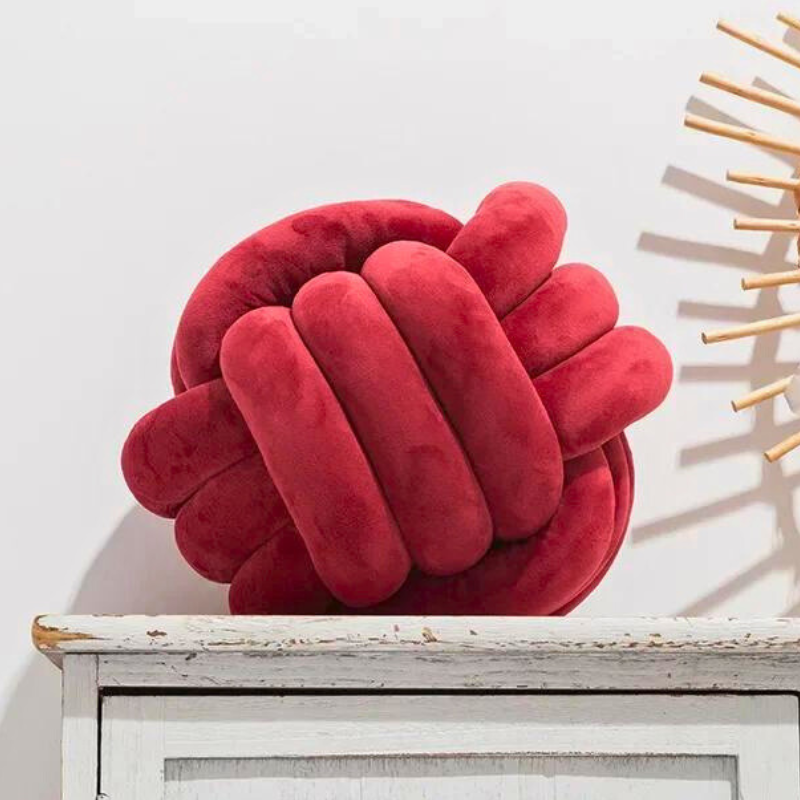 Scandinavian Velvet Knot Cushion for Stylish Home Decor-Orizon Depot