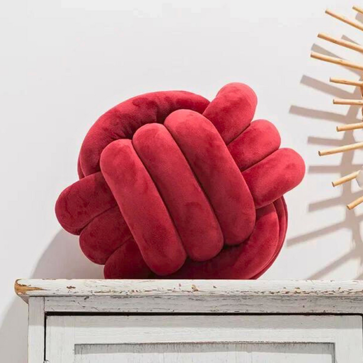 Scandinavian Velvet Knot Cushion for Stylish Home Decor-Orizon Depot