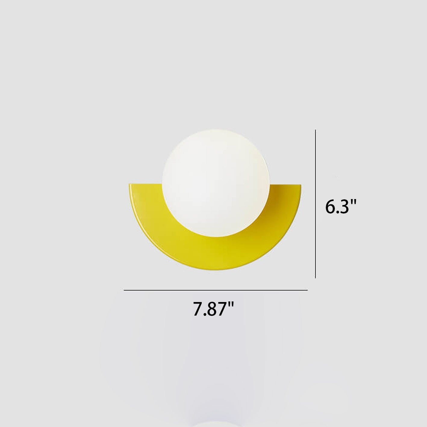 Modern Minimalist Colorful Glass Sphere Semicircle 1-Light Wall Sconce Lamp