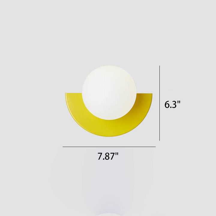 Modern Minimalist Colorful Glass Sphere Semicircle 1-Light Wall Sconce Lamp-Orizon Depot