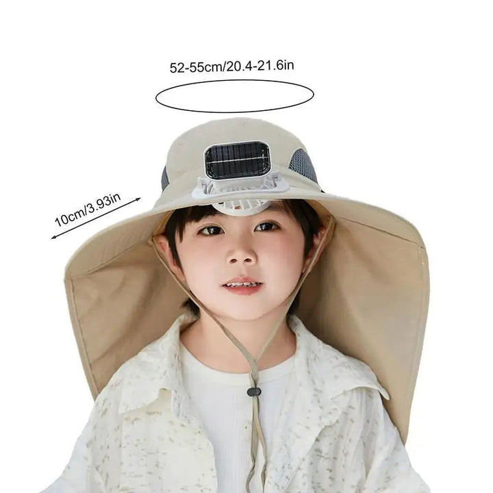 Adjustable Solar Fan Hat for Kids
