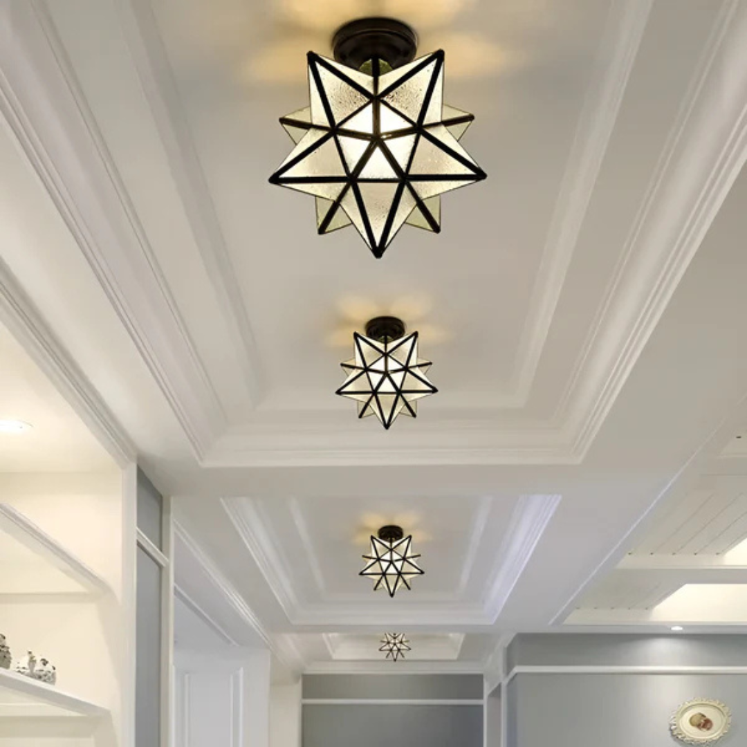 Elegant Geometric LED Ceiling Lamp | Stylish Star Light Fixture