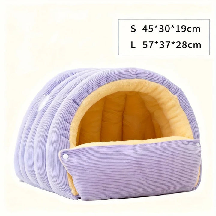 Cozy Arctic Fleece Enclosed Cat Cave Bed for Ultimate Comfort