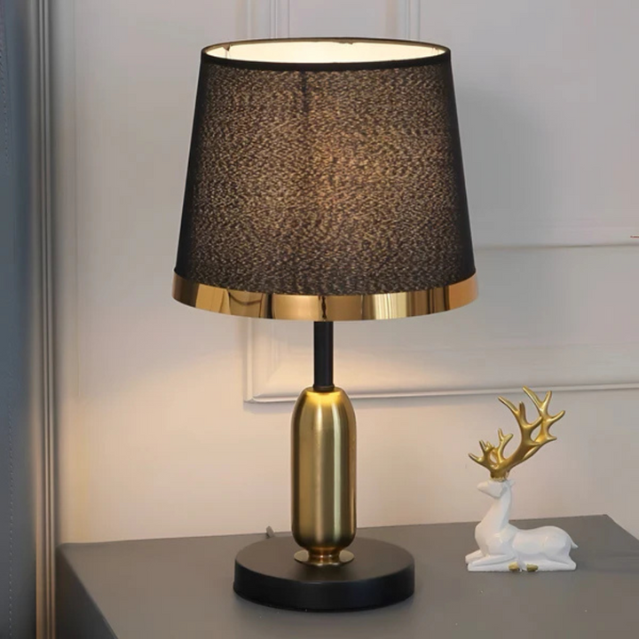 Vintage Black and Gold Table Lamp | Modern Retro Accent Lighting