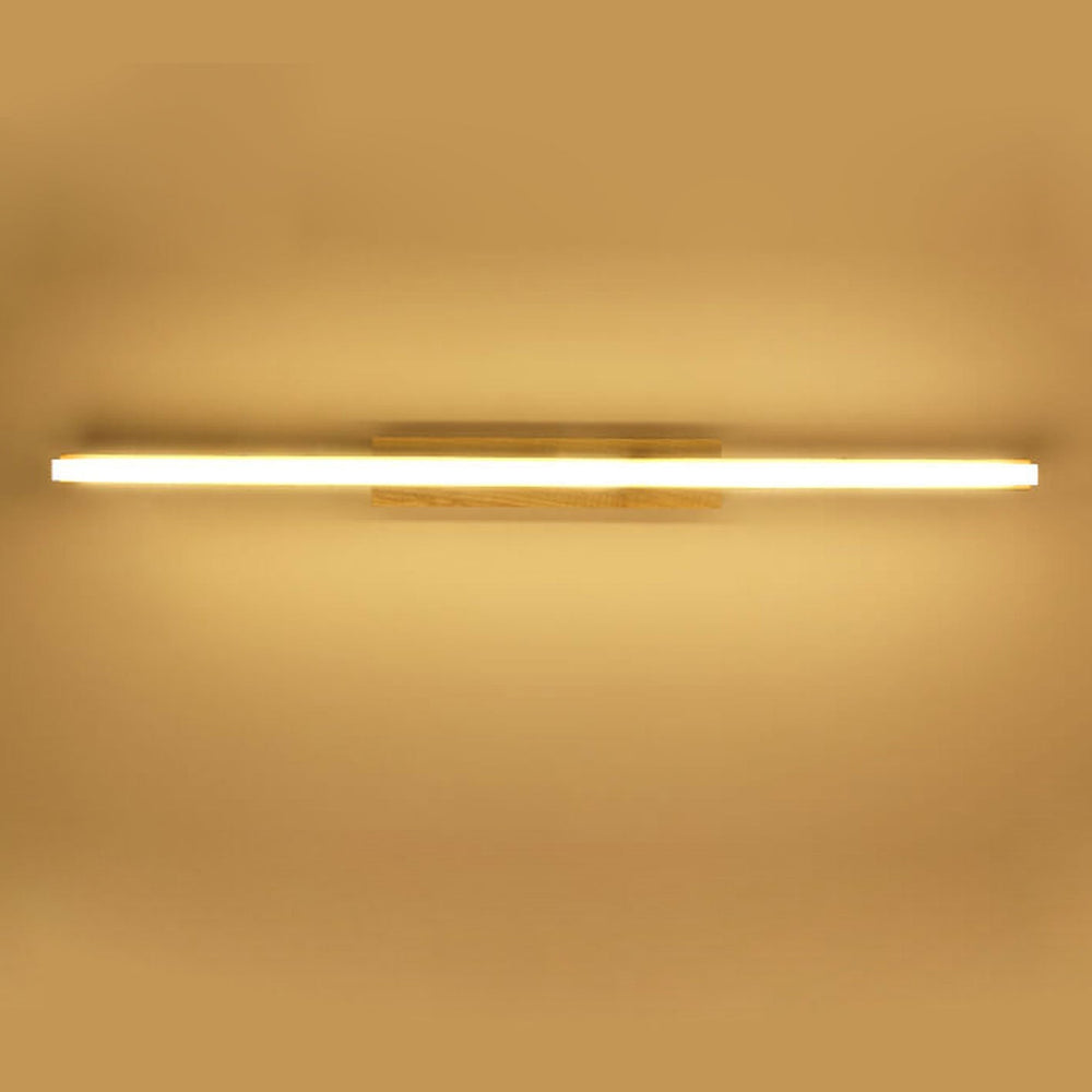 Nordic Minimalist Log Wood Strip LED Vanity Wall Sconce Lamp-Orizon Depot