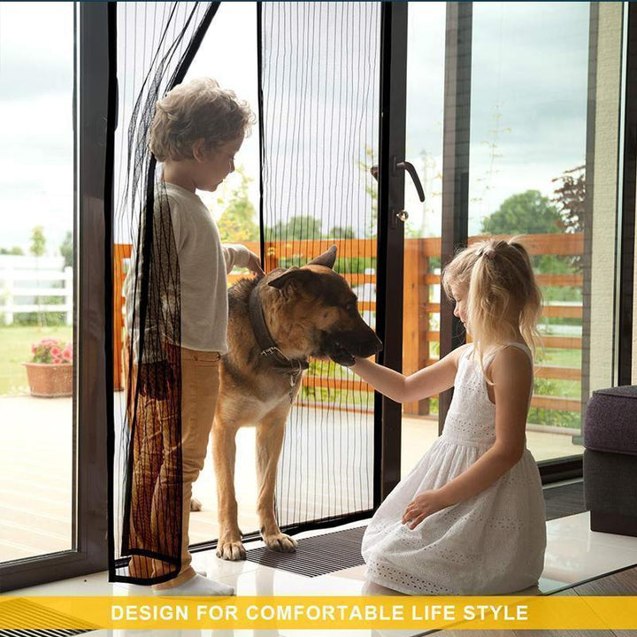 Magnetic Fly Screen Door with Continuous Hook and Loop Fastener-Orizon Depot