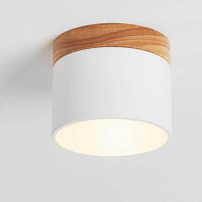 Scandinavian Minimalist Solid Color Log LED Flush Mount Ceiling Lamp-Orizon Depot