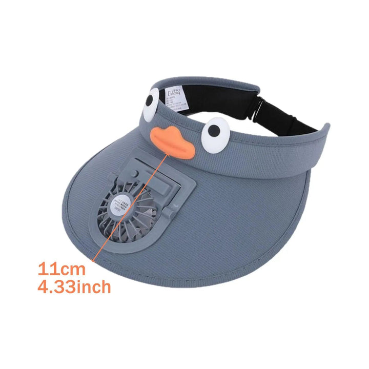 Kids Sun Visor Hat with Built-in Cooling Fan