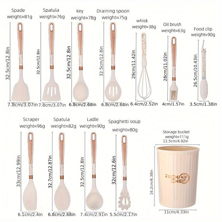 Elegant Silicone Kitchen Utensil Set for Joyful Cooking-Orizon Depot